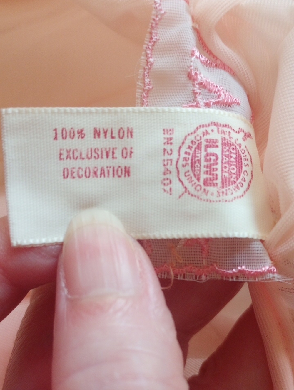Avian Classic Traditional Sheer Peach Vintage Nylon & Lace Robe, Petite Medium? - Picture 5 of 7